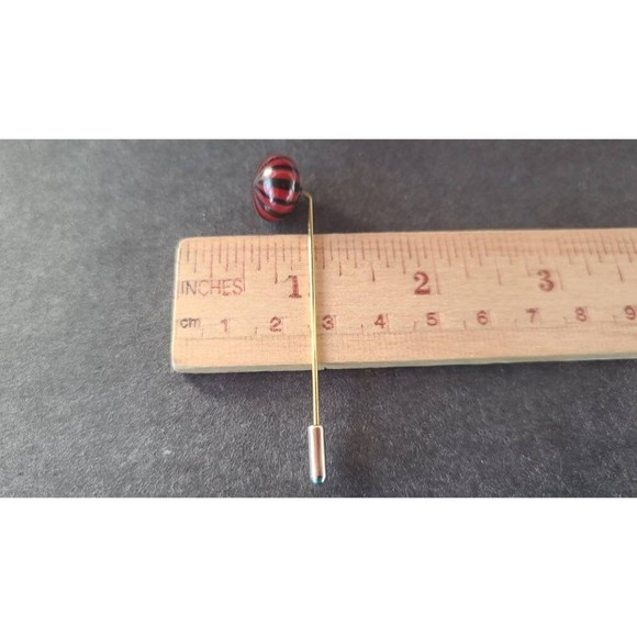 Red and Black Pin Wheel Stick Pin - Picture 6 of 10